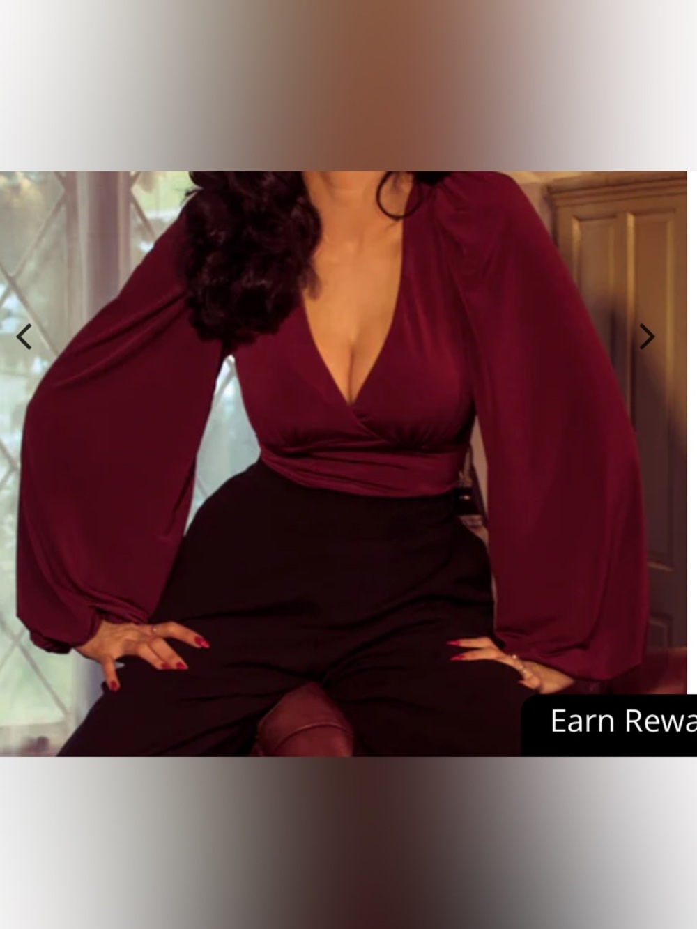2X Oxblood Bishop Blouse